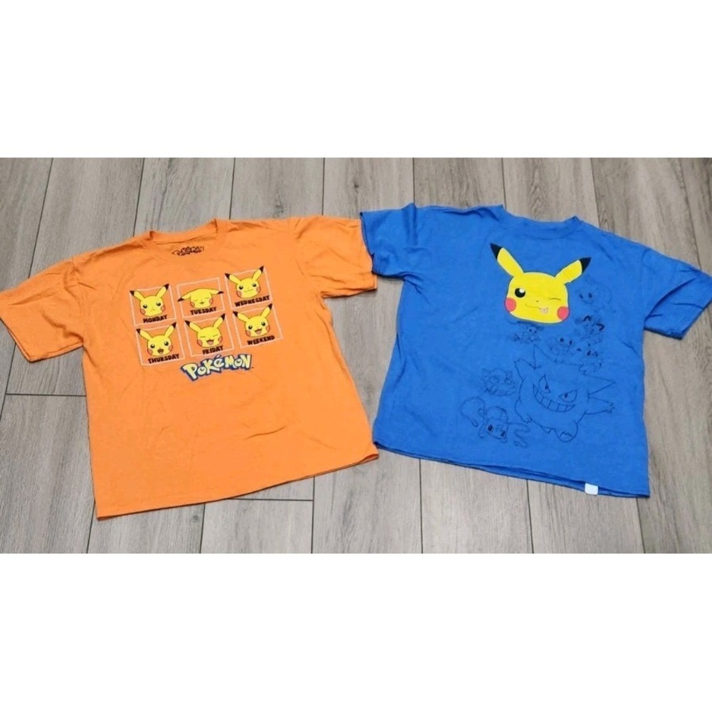 2 Pokémon Graphic Tshirts Youth‎ Size M Pikachu Charmander Squirtle
